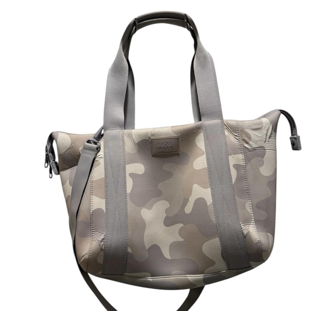 Dagne Dover Landon Medium Duffel – White & Grey Camo – RARE Discontinued – EUC